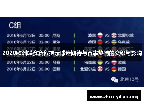2020欧洲联赛赛程揭示球迷期待与赛事热情的交织与影响